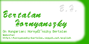 bertalan hornyanszky business card